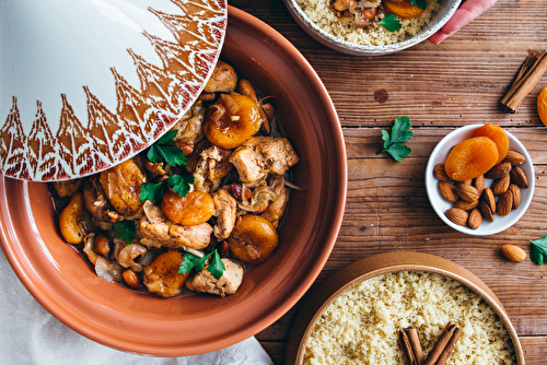 Tajine de poulet aux abricots