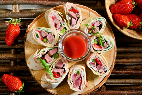 Wraps de canard et fraise Ciflorette