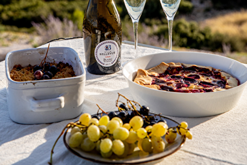 Crumble et tarte rustique aux raisins