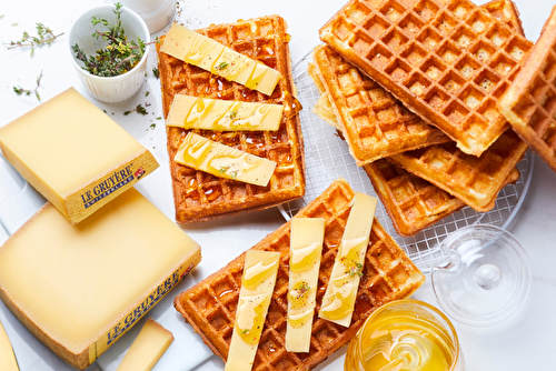 Gaufres au Gruyère AOP Classique et miel d’acacia Hédène