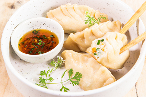 Gyozas de noix de Saint-Jacques de la baie de Saint-Brieuc et cumbava