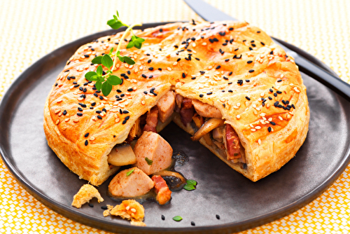 Tourte feuilletée de rognons blancs aux champignons