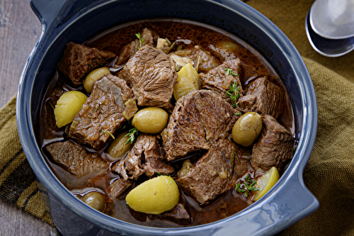 Daube de paleron de boeuf aux olives et citrons confits