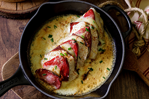 Gratin de poulet basquaise à l’Ossau-Iraty