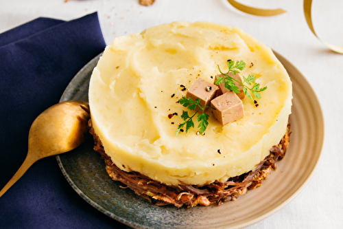 Parmentier de canard au foie gras cru