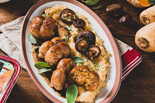 Paupiettes à la sauge et purée de panais