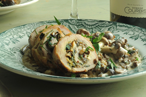 Roulés de veau à la moutarde et aux champignons des bois