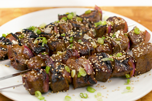 Brochettes de boeuf irlandais teriyaki