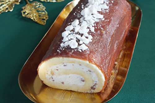 Bûche de Noël aux marrons façon Mont-Blanc