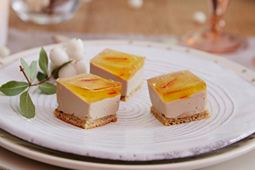 Cubes de foie gras au vinaigre balsamique blanc