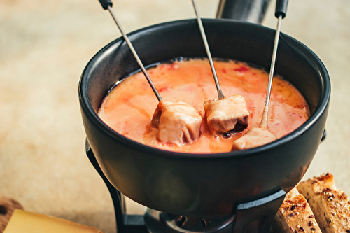 Fondue au coulis de tomate