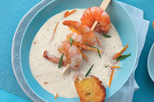 Soupe de champagne aux crevettes