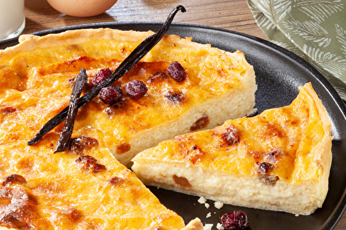 Flan pâtissier au tapioca à la vanille et raisin de Corinthe