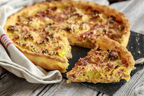 Quiche aux poireaux et aux lardons