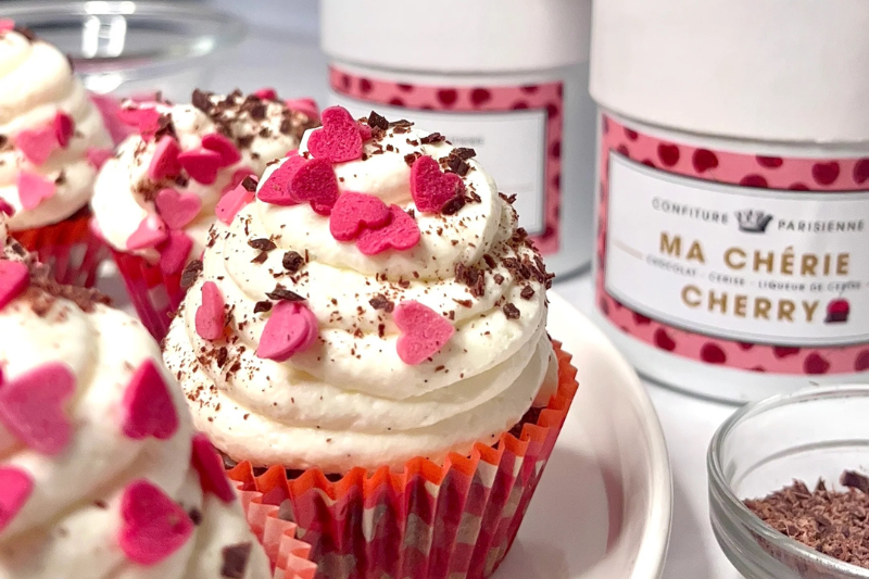 Cupcakes Mon Chéri Cherry par Confiture Parisienne