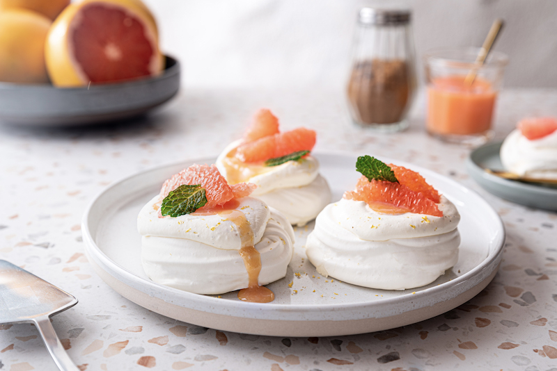 Mini pavlovas au pamplemousse de Floride