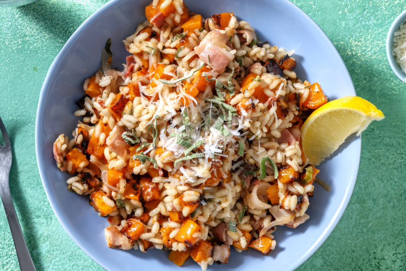 Risotto au butternut et aux lardons