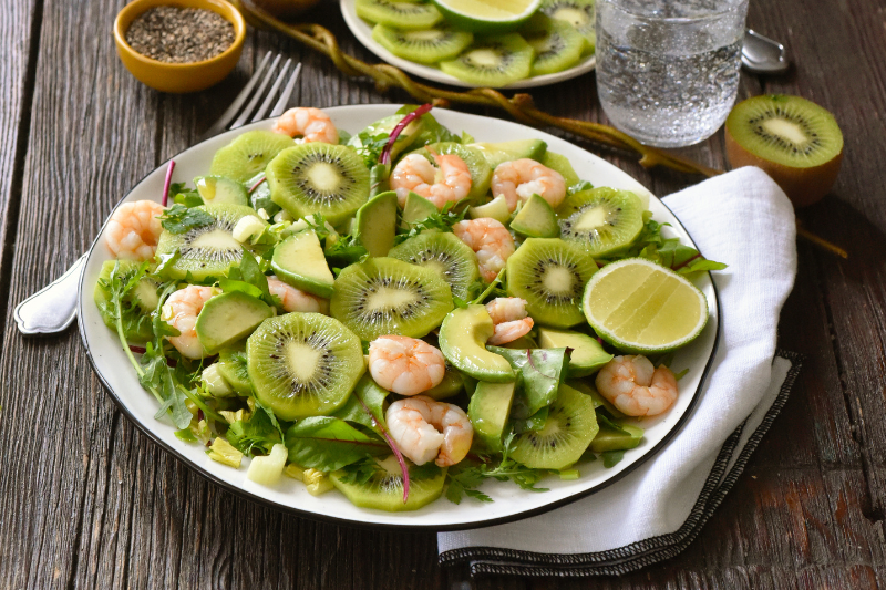 Salade de kiwis aux crevettes