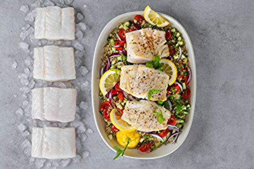 Skrei de Norvège au quinoa et chutney à la menthe