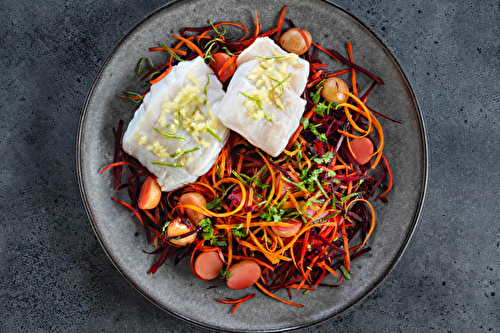 Skrei de Norvège et salade rouge