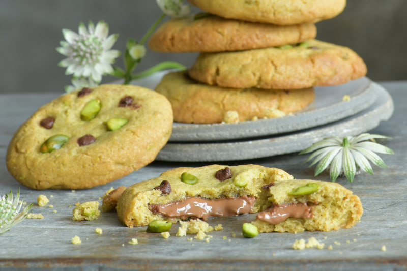 Cookies au chocolat praliné et pistache