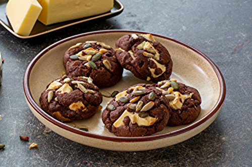 Cookies aux deux chocolats, au beurre Charentes-Poitou AOP et aux graines