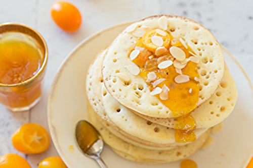 Crêpes mille-trous au confit de kumquats