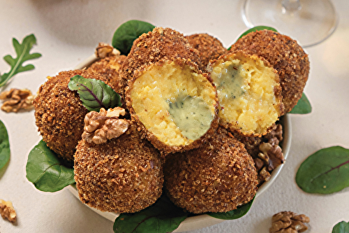 Cromesquis de pommes de terre au bleu de Gex