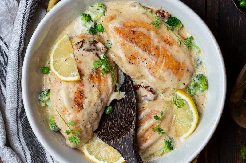 Escalopes de poulet et crème de citron