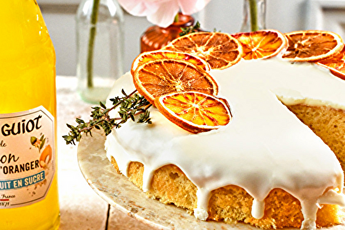 Gâteau au yaourt et sirop de Citron à la Fleur d’Oranger réduit en sucre