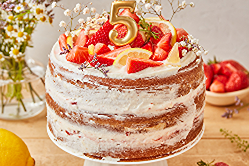 Layer cake aux fraises et citron