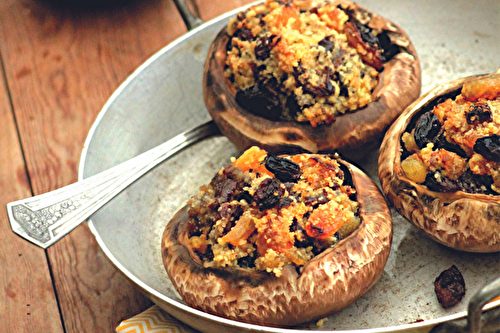 Portobellos farcis aux fruits secs et Bleu d’Auvergne