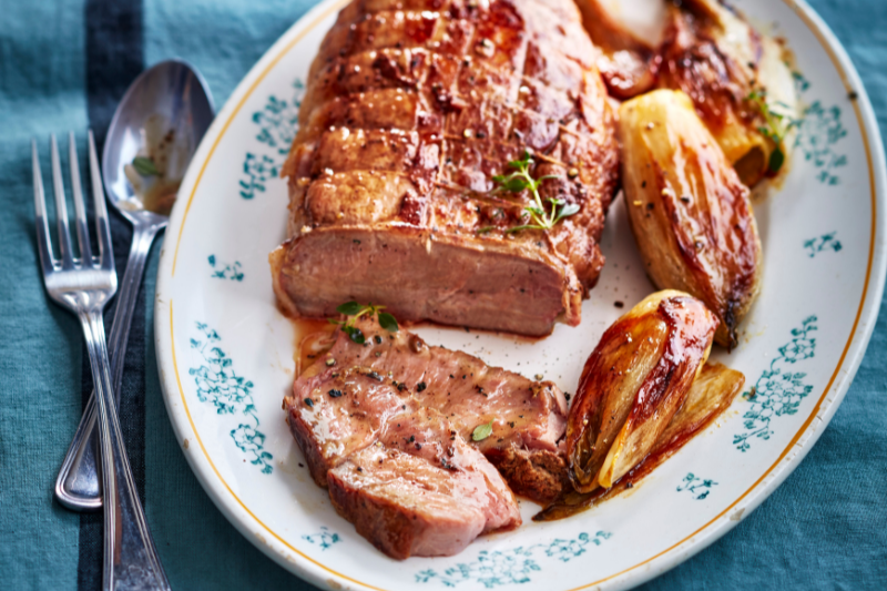 Rôti de veau aux endives caramélisées