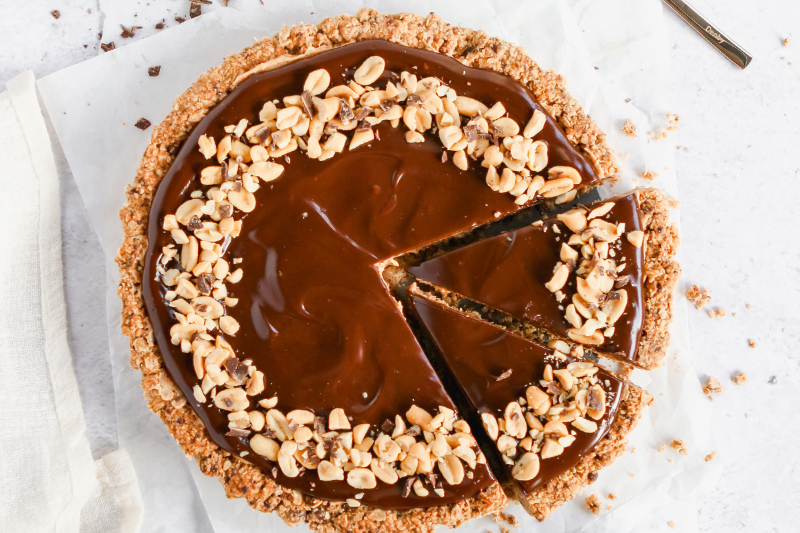 Tarte au chocolat et aux cacahuètes