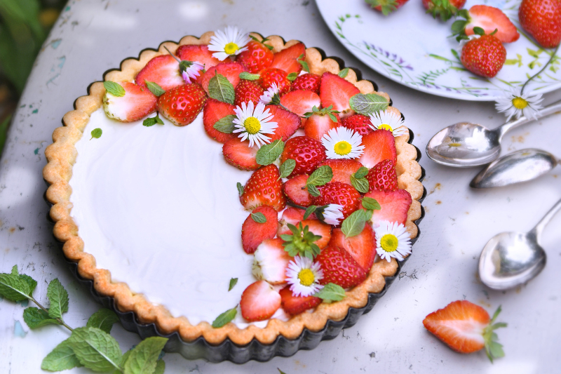 Tarte aux fraises et à la crème Chantilly