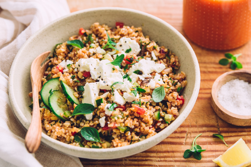 Salade fraîcheur au boulghour et gaspacho Picante