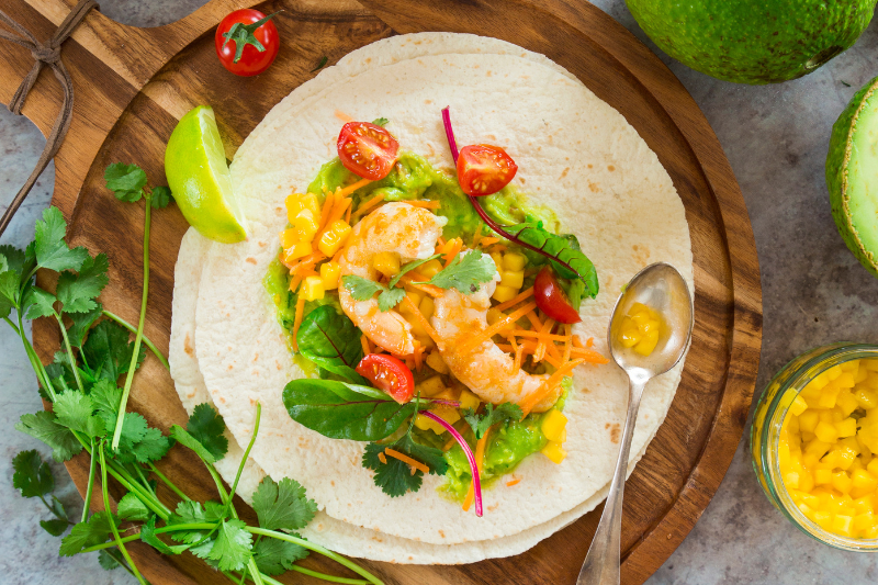 Tortillas aux crevettes