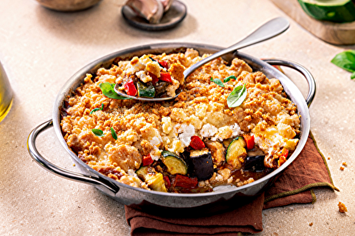 Crumble de ratatouille au chèvre frais