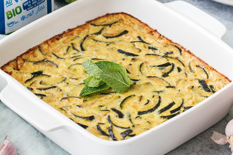 Flan de courgettes à la menthe