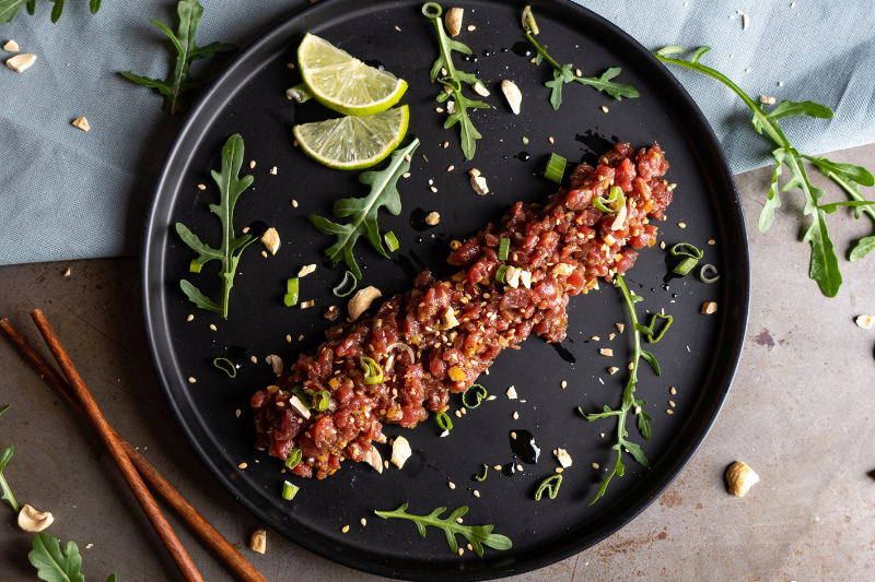 Tartare thaï de bœuf aux cacahuètes