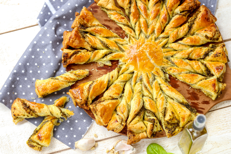 Tarte soleil au pesto de basilic