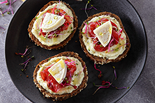 Tartinade d’artichauts au Cabécou du Périgord et bresaola