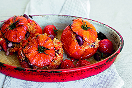 Tomates farcies aux haricots rouges et chorizo