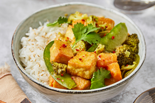 Curry vert de tofu et patates douces