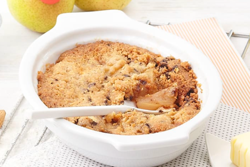 Crumble poires chocolat