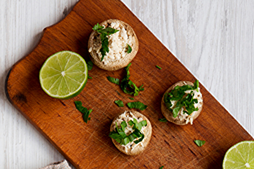 Macarons de champignons au fromage frais