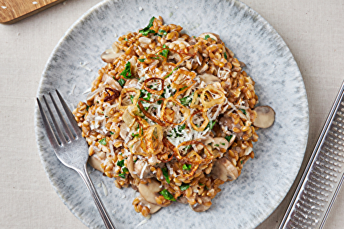 Risotto d’épeautre aux champignons