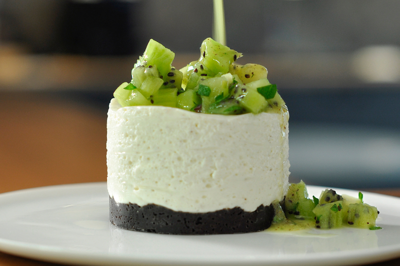 Cheesecake de kiwi et chocolat