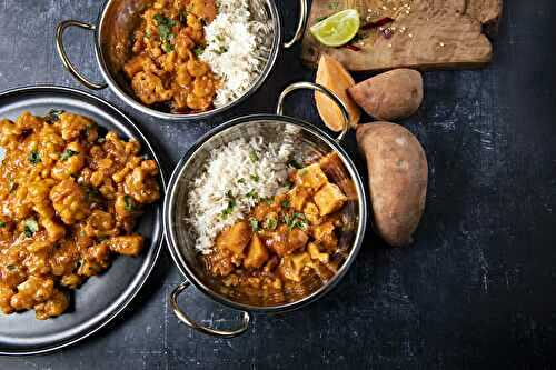 Curry de patate douce et chou-fleur