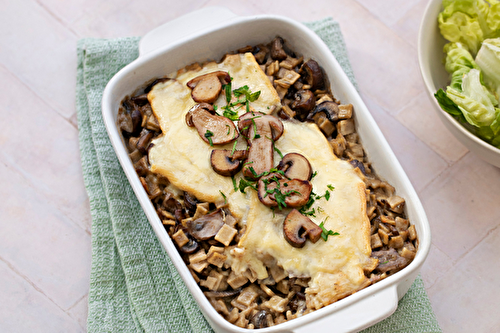 Gratin de crozets aux champignons et raclette de Savoie